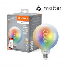 Ledvance E27 SMART+ MATTER Globe 125 LED-Lampe, kompatibel mit Google, Alexa, Apple 4,8W Multicolor 2700-6500K